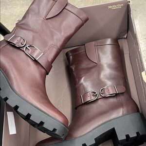 Franco Sarto Women's size 7/ 1/2 Combat Boots - Dark Brown new no box